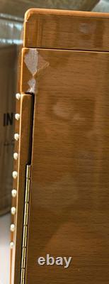 100 Slot 10 Layer Wood Pen Display Case Natural Wood NOS Veneer Chipped