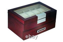 10 20 Slot Wrist Watch Oak Wood Storage Display Box Display Case Chest Cabinet
