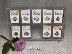 10 Grids Acrylic Display Frame Show Case Storage Box For NGC/PCGS/ICG Holder