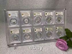 10 Grids Crystal Acrylic Display Frame Show Case Storage Box For NGC/PCGS Holder