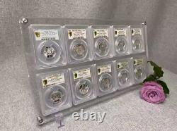 10 Grids Crystal Acrylic Display Frame Show Case Storage Box For NGC/PCGS Holder