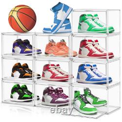 10 Pack Acrylic Shoe Display Case Transparent Sneaker Storage Boxes Clear Pla