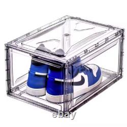 10 Pack Acrylic Shoe Display Case Transparent Sneaker Storage Boxes Clear Pla