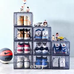 10 Pack Acrylic Shoe Display Case Transparent Sneaker Storage Boxes Clear Pla
