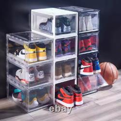 10 Pack Acrylic Shoe Display Case Transparent Sneaker Storage Boxes Clear Pla