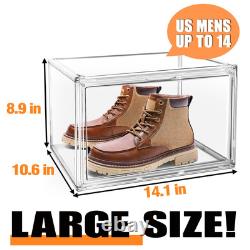 10 Pack Acrylic Shoe Display Case Transparent Sneaker Storage Boxes Clear Pla