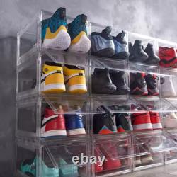 10 Pack Acrylic Shoe Display Case Transparent Sneaker Storage Boxes Clear Pla