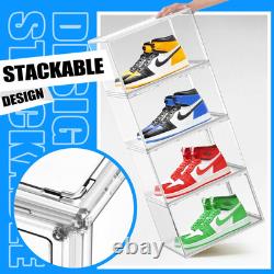 10 Pack Acrylic Shoe Display Case Transparent Sneaker Storage Boxes Clear Pla