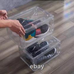 10 Pack Acrylic Shoe Display Case Transparent Sneaker Storage Boxes Clear Pla