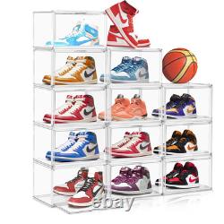 10 Pack Acrylic Shoe Display Case Transparent Sneaker Storage Boxes Clear Pla