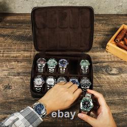 10 Slot Genuine Leather Watch Display Storage Box Watch Case Watch Organizer Box