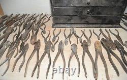 110 all Utica Tool Co pliers plus hardware store display case collectible lot