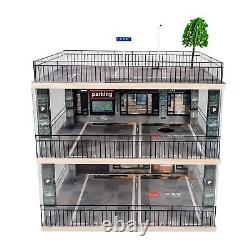 118 Scale 3-Tiers Model Car Display Case with Parking Lot Scene for