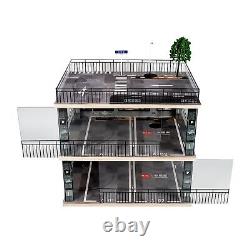 118 Scale 3-Tiers Model Car Display Case with Parking Lot Scene for