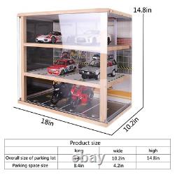 124 Scale diecast Car Model Display Case 3 Tiers, with LED Light and Acrylic