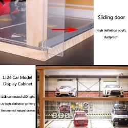124 Scale diecast Car Model Display Case 3 Tiers, with LED Light and Acrylic