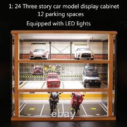124 Scale diecast Car Model Display Case 3 Tiers, with LED Light and Acrylic