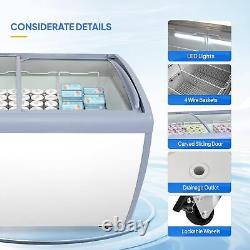12.7 cu. Ft Commercial Ice Cream Freezer Display Case with 4 Storage Baskets