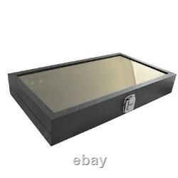 12 Black Glass Lid Top Utility Jewelry Hobby Display Storage Sales Box Cases