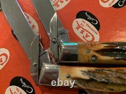12 Case Red STAG Fixed Blade Hunting Knife Set Store Display 65-69 Vintage Minty