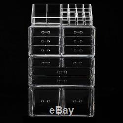 12-Drawers Makeup Cosmetic Jewelry Organizer Large Storage Display Boxes Case