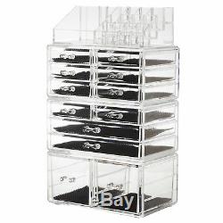 12-Drawers Makeup Cosmetic Jewelry Organizer Large Storage Display Boxes Case