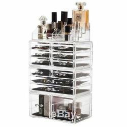 12-Drawers Makeup Cosmetic Jewelry Organizer Large Storage Display Boxes Case