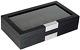 12 Ebony Wood Watch Box Display Case Storage Jewelry Organizer With Glass Top, S