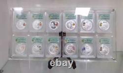 12 Grids Acrylic Display Frame Show Case Storage Box For NGC/PCGS Coin Holder