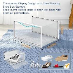 12 Pack Stackable Plastic Sneaker Display Case Storage Organizer for US Size 12