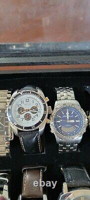 16 various watches with 18 Slot Wrist Watch Display Case Box Organizer Storage