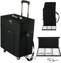 180 Pair Eyeglasses Storage Trolley Optical Frame Bag Box Organizer Display Case