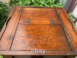 1880's ANTIQUE J. P. COATS OAK SPOOL THREAD STORE TABLE TOP DISPLAY CASE CABINET