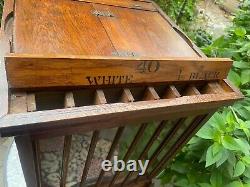 1880's ANTIQUE J. P. COATS OAK SPOOL THREAD STORE TABLE TOP DISPLAY CASE CABINET