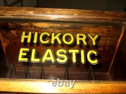 1890's Wood Store Counter Display Case- Hickory Elastic-sewing-clothing-org 13