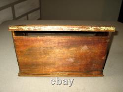 1890's Wood Store Counter Display Case- Hickory Elastic-sewing-clothing-org 13