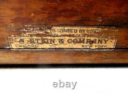 1890's Wood Store Counter Display Case- Hickory Elastic-sewing-clothing-org 13