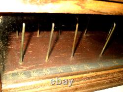 1890's Wood Store Counter Display Case- Hickory Elastic-sewing-clothing-org 13