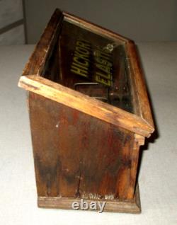 1890's Wood Store Counter Display Case- Hickory Elastic-sewing-clothing-org 13