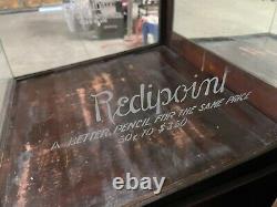 1900's Antique Redipoint Pens Pencil wooden Display Case Cabinet General Store