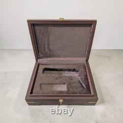 1911 Pistol Gun Wood Presentation Storage Display Case Brown Velvet Lined (28)