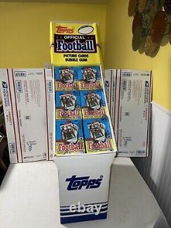 1989 Topps Football Grocery Store Display Case Bbce Fasc 6 Wax Boxes Very Rare