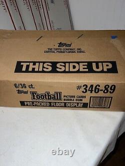 1989 Topps Football Grocery Store Display Case Bbce Fasc 6 Wax Boxes Very Rare