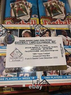 1989 Topps Football Grocery Store Display Case Bbce Fasc 6 Wax Boxes Very Rare