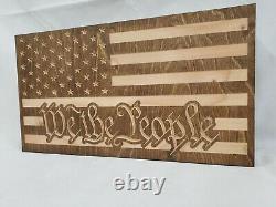 19 WE THE PEOPLE American Flag handgun concealment cabinet hidden gun storage