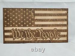 19 WE THE PEOPLE American Flag handgun concealment cabinet hidden gun storage