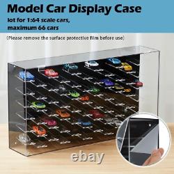 1/64 Acrylic Model Car Diecast Display Case Storage Cabinet Shelf Accommodate