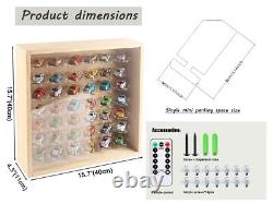 1/64 Mini Cars Display Case with Lighted 7 Tiers Wall Mounted Display Box wit