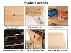 1/64 Mini Cars Display Case with Lighted 7 Tiers Wall Mounted Display Box wit