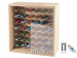 1/64 Mini Cars Display Case with Lighted 7 Tiers Wall Mounted Display Box wit